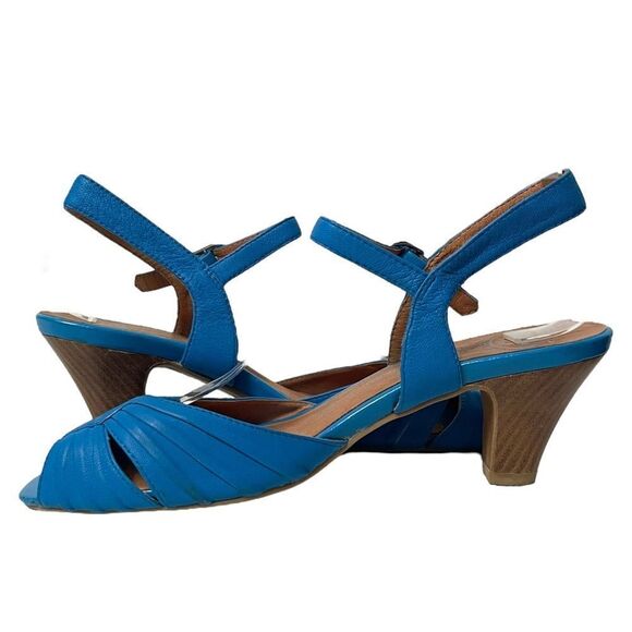 JEFFREY CAMPBELL Dime Blue Leather Sandals 8 - Picture 6 of 12